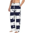 thumbnail image 2 of Sigee Anchors Print Men's Pajama Pants - Soft Lounge Sleep Bottoms with Elastic Waistband and Pockets-Small, 2 of 9