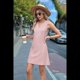 thumbnail image 5 of Vestido Rosa Sin Mangas con Cuello en V y Bolsillos para Mujer, Color Liso, Talla S, 5 of 10