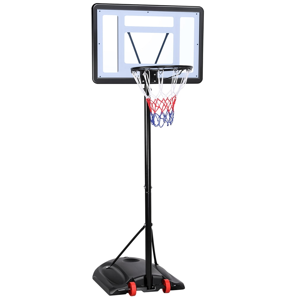Free Standing Basketball Hoop Net Backboard Stand Set Adjustable Portable Wheels 