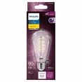 thumbnail image 2 of Philips LED 60-Watt ST19 Straight Tubular Filament Lightbulb, Clear Bright White, Dimmable, E26 Medium Base (1-Pack):, 2 of 5