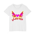 thumbnail image 2 of Piuwrlz T-Shirts Tops for Kids Girls Short Sweatshirt Sleeve Printed Loose Round Neck Blouses T Shirt Top White Size 4 Years, 2 of 4