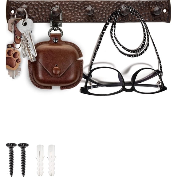 Comfify Cast Iron Wall Mounted Key Holder, Vintage Style, 5 Hooks, with Screws and Anchors
