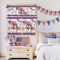 thumbnail image 5 of Independence Day Kitchen Curtains Valances 3 Piece Set, Red Blue USA Flag Floral Fireworks Rod Pocket Tier Curtain and Valance Drapes for Small Window 36 Inch Length for Bedroom Cafe, 5 of 9