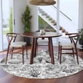 thumbnail image 3 of Grey Shell Starfish Coastal Round Area Rug 6Ft Washable Circle Rugs for Bathroom Office, Nautical Ocean Summer Beach Non-Slip Carpet Floor Mats Indoor Outdoor Carpet Runner Aesthetic Home Decor, 3 of 8