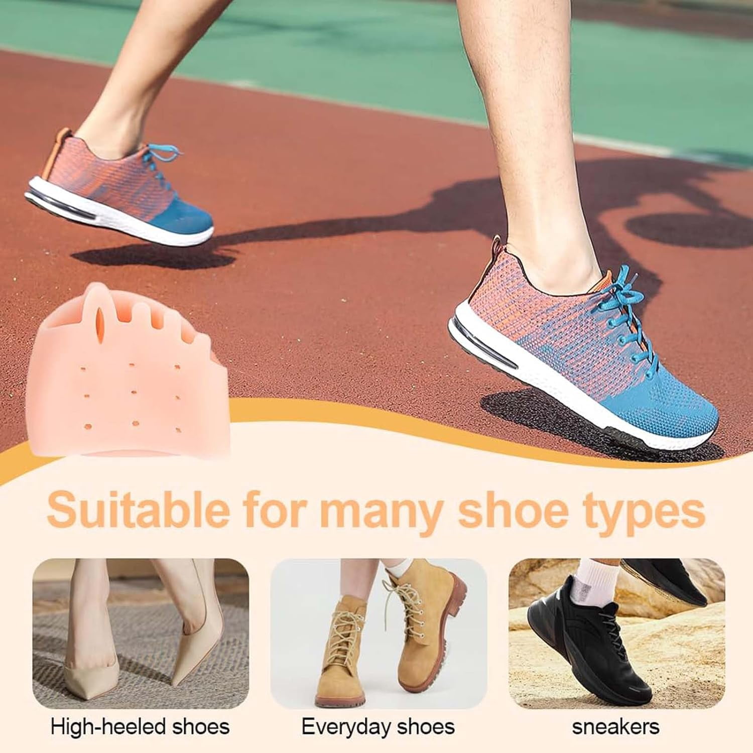 Hygger Bunion Corrector, 4 Pcs Hyggear Silicone Toe Separators for Women and Men, Hygear Toe Separators for Women, Hygger Toe Separators Breathable and Soft (2*transparent)