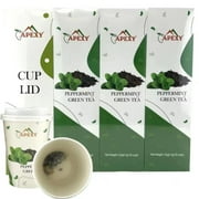 APEXY Premium Flavored Tea Herbal Tea - Tea Cups, Tea Set, Loose Leaf Tea, 100% Natural Ingredients, 12oz Cups, 30 Counts Total, Fruit Tea Sampler (Peppermint Green Tea)