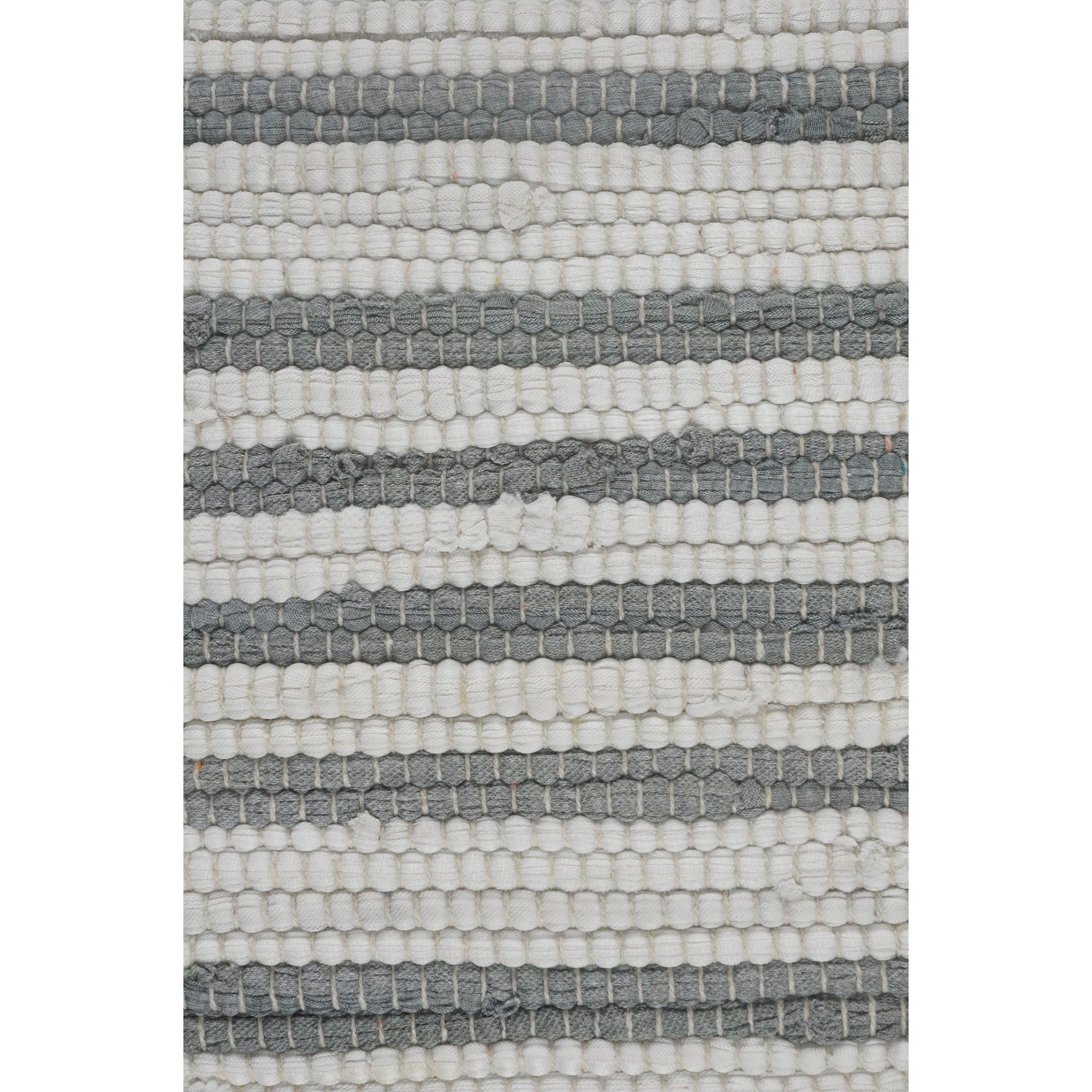 Laddha Home Designs Handwoven Striped Cotton Throw Pillow Cover - 18" - Gray and White