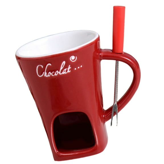 RUISINERY Ceramic Chocolate Fondue Mug Sturdy Ceramic Fondue Pots Accessory For Family Celebration And Event
