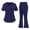13# Blue, variant on Flare Leg Scrub Set Women Set Stretch V-Neck Top & Jogger Pants Pockets Soft Stretch Woven Fabric Side Splits Yoga Elastic Waistband Comfort Medical Scrub Sets Black XL