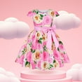 thumbnail image 1 of Vedolay Summer Dress Girls Classy Vintage Floral Swing Kids Party Dresses,Pink 6-7Years, 1 of 5