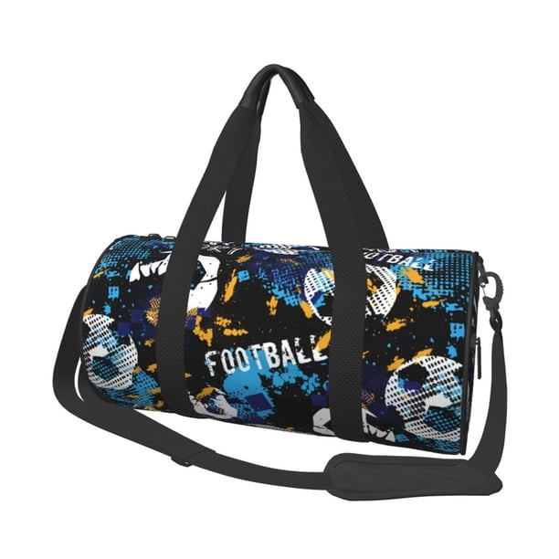 Balery Football Bolsa de Gimnasio para Mujeres y Hombres, Bolsa de Viaje Impermeable, Bolsa de Fin de Semana con Compartimento para Zapatos y Bolsillo Húmedo