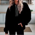 thumbnail image 2 of ManxiVoo Oversized Gradient Print Hooded Sweatshirt Women Casual Loose Long Sleeve Pullover with Pockets Fashion Tops L Size Black, 2 of 9