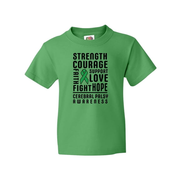 Inktastic Cerebral Palsy Awareness Strength Support and Courage Youth T-Shirt