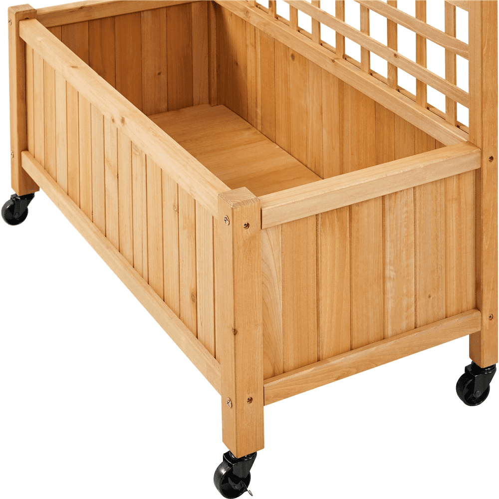 Renwick 35.5'' L × 18'' W × 72'' H Wood Planter Raised with Trellis, Light Brown