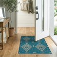 thumbnail image 2 of ODIKA 2'x3' Washable Throw Rug Boho Scroll Motif Interlocking Panels Traditional Decorative Framework for Hallway, Study Room, Non-Slip Low Profile, Flatwoven, 2 of 7