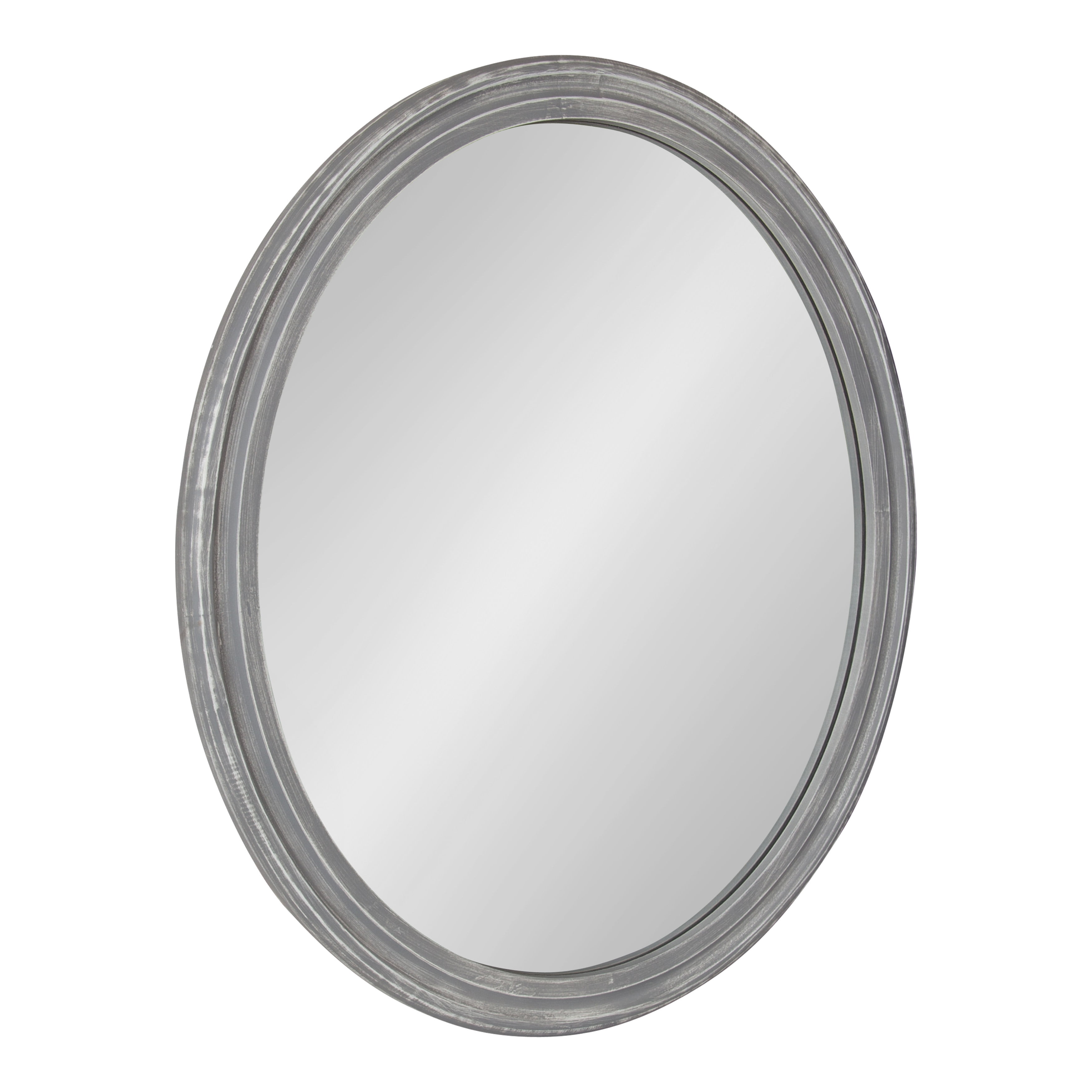 Kate and Laurel Mansell Farmhouse Oval Wood Framed Wall Mirror, 28 inch