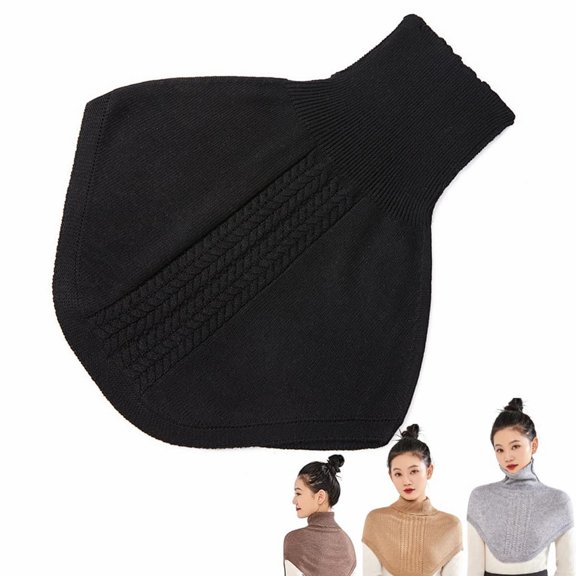 ZHANQUNE Womens Knitted Turtleneck Dickey Collar Soft Warm High Neck Collar Winter Half Blouse Pullover Layering Accessory for Cold Weather Fashion Outfits