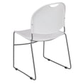thumbnail image 3 of Flash Furniture Hercules Plastic Carry Handle Stacking Chair in White and Silver, 3 of 12