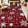 thumbnail image 5 of Bleum Cade Christmas Snowflake 3x5 Area Rugs for Living Room,Non Slip Washable Rugs,Red Buffalo Plaid Rugs for Bedroom,Low Pile Carpet for Dinning Room,Christmas Decorations, 5 of 8