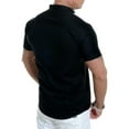 thumbnail image 4 of Frontwalk Men Short Sleeve Button Up Henley Shirt Stand Collar Pullover Tops Casual Comfy T-shirt Tee, 4 of 4