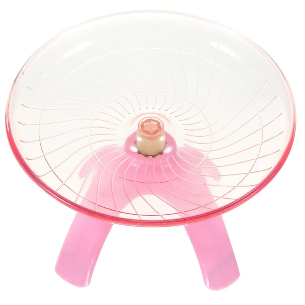 EeaseMX 1 rueda de platillo volador con disco antideslizante para hámsteres, erizos y mascotas pequeñas (rosa)