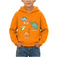 thumbnail image 2 of Toddler Boys Graphic Hoodie Long Sleeve Casual Cute Pullover Kids Cotton Sweatshirt Orange 4 T, 2 of 9