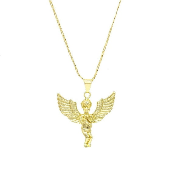 JoeytheJewelryNY 18k Layered Real Gold Filled angel pendant charm with 24" necklace chain #37