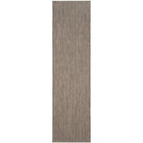 SAFAVIEH Courtyard Morven Chevron Stripes Indoor/Outdoor Runner, 2'3" x 6'7", Brown/Beige