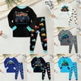 thumbnail image 2 of Paguaki Kids Pjs Pajamas Sets 2pc Button Front Collar Pj Outfits Baby Boys Tops Pants Clothes 3T 4T, 2 of 4