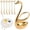 D, variant on Stainless Steel Silver Creative Dinnerware Set - Decorative Swan Base Holder, Tableware Holder for Coffee, Fruit, Dessert, Sugar, Ice Cream, Cake, Teaspoon, Silver, with 6 Leaf Spoons