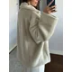 thumbnail image 4 of Abrigo holgado de piel sintética con hebilla oculta para mujer, chaqueta cálida con bolsillos y solapa a la moda, prendas de vestir exteriores elegantes para invierno 2024, 4 of 5