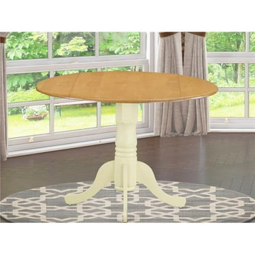 Dublin Round Table with Two 9 in. Drop Leaves - Oak & Buttermilk
