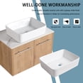 thumbnail image 2 of BNK 30 inch Bathroom Vanity with Sink, Wall-Mounted Bathroom Vanity, Modern Floating Vanity and Ceramic Sink, with White Rock Panels Set, 2 of 12