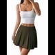 thumbnail image 2 of Faldas Plisadas para Mujer, Minifalda de Cintura Alta, Estilo o Tenis, Corte A, Estilo Animadora. Verde M, 2 of 10