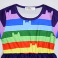 thumbnail image 3 of Girls Rainbow Long Sleeve Stripe Dress Halloween Costume, 3 of 7