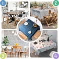 thumbnail image 4 of 52x52in(132x132cm) Square Tablecloth, Waterproof Polyester Table Cover, Wrinkle Resistant & Washable Fabric for Dining, Kitchen, Picnic, Denim Jean Print, 4 of 6