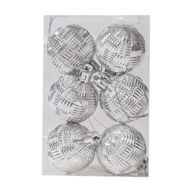 Garland Christmas Decorations,Christmas Tree Stand 6Pcs Woven Christmas Balls Shaped Balls Plastic Balls Christmas Decorations Christmas Tree Props Christmas Tree Decorations