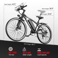 thumbnail image 3 of Electric Bike for Adults, 1500W Peak Mountain Ebike with 25 MPH, 45 Miles Range, 7 Speeds, 48V 10Ah Removable Battery 26" Ebike for Commute, 3 of 8