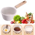 thumbnail image 4 of Yucurem Non-stick Mini Sauce Pan Wooden Handle Milk Pan Butter Melting Pot Kitchen Essentials (White), 4 of 10