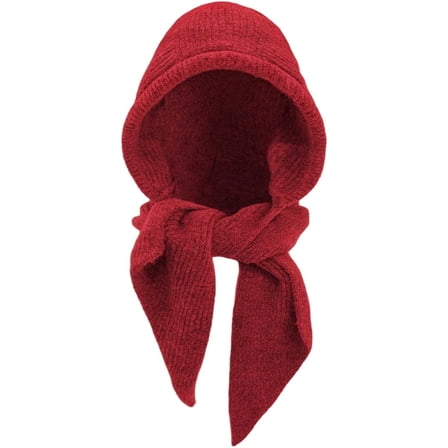 Women’s Hooded Scarf  – 2-in-1 Winter Knitted Balaclava, Warm Ear Cover & Neck Warmer