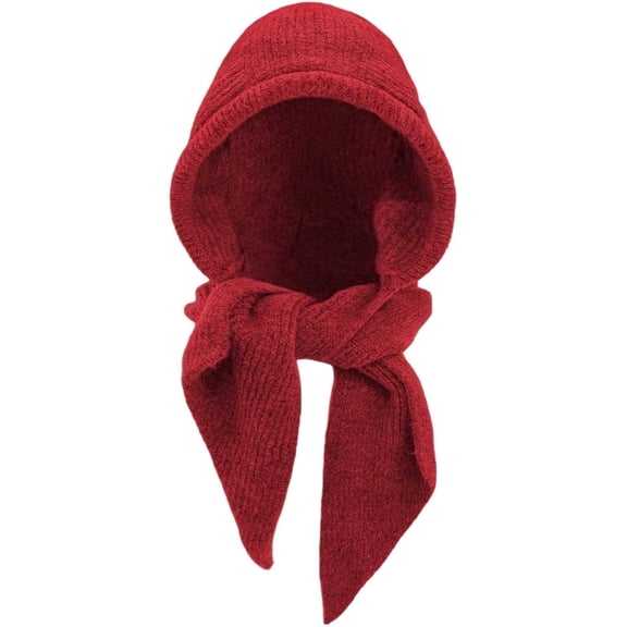 Women’s Hooded Scarf  – 2-in-1 Winter Knitted Balaclava, Warm Ear Cover & Neck Warmer