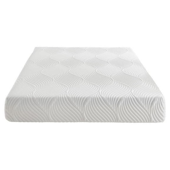 Pemberly Row 10" Modern Fabric Twin Gel Memory Mattress in White