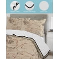 thumbnail image 4 of Retro Map King Size Down Alternative Comforter, Lightweight Comforter Quilt Bedding Set with Pillow Shams Middle Century Mountain Landscape Vintage Art All Seasons Bed Comforter Duvet Insert 96"x106", 4 of 7