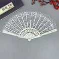 thumbnail image 2 of TNOBHG Lace Folding Fan Folding Fan Vintage Style Lace Fan Elegant Handheld Fan for Party Wedding Dancing Performance Decoration Performance Fan, 2 of 8