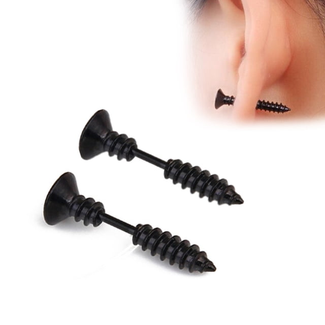 Pendientes De Broma De Halloween, Pendientes De Tuerca Con Tornillo De Acero Inoxidable, Pendientes Punk, Regalos Para Damas 1 Par seitruly AP006752-02