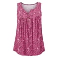 thumbnail image 4 of RMGVDSD Tank Tops For Women Fashion Summer Floral Print Tank Top Round Neck Sleeveless Folded Front Tunic Tops Casual Basic Loose Shirts Workout Tees Shirts, 4 of 4