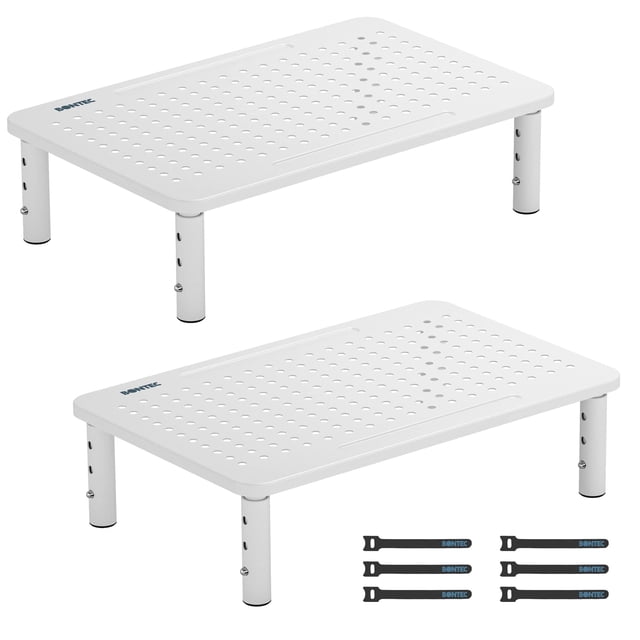 Soporte para monitor BONTEC, paquete de 2 unidades, para ordenador portátil, color blanco