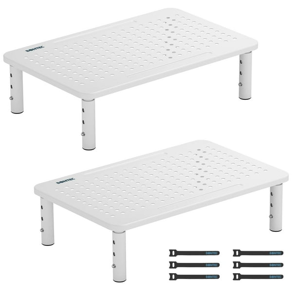 Soporte para monitor BONTEC, paquete de 2 unidades, para ordenador portátil, color blanco