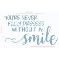 thumbnail image 5 of Bathroom Wall Décor Art - Never Dressed Without Your Smile - Wall Decal Vinyl Lettering Stickers 23x14-Inch Misty Blue, 5 of 5