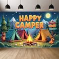 thumbnail image 6 of Outdoor Adventure Banner Happy Camper Tent Design Campfire Scene Decorative for Hiking Climbing Trekking, 6 of 9